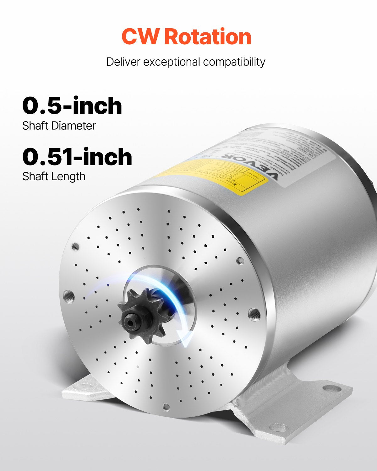 VEVOR 1800W Electric Brushless DC Motor Kit - 48V 4500rpm Motor with Upgraded Speed Controller, Throttle Grip Kit for Go Karts E-Bike Motorcycle Scooter