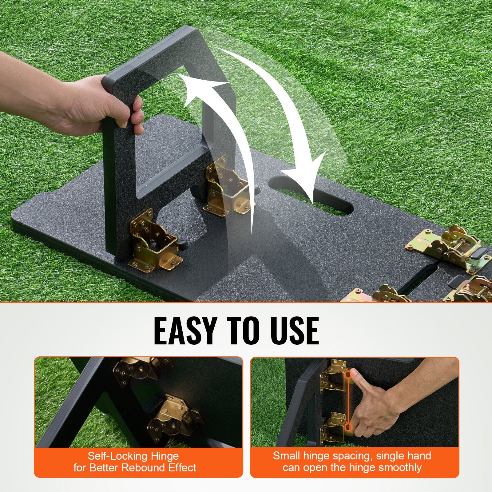 VEVOR Soccer Rebounder Board, 45"X13" Portable Soccer Wall with 2 Angles Rebound, Foldable HDPE Kickback Rebound Board, Soccer Training Equipment for Kids and Adults, Passing & Shooting Practice