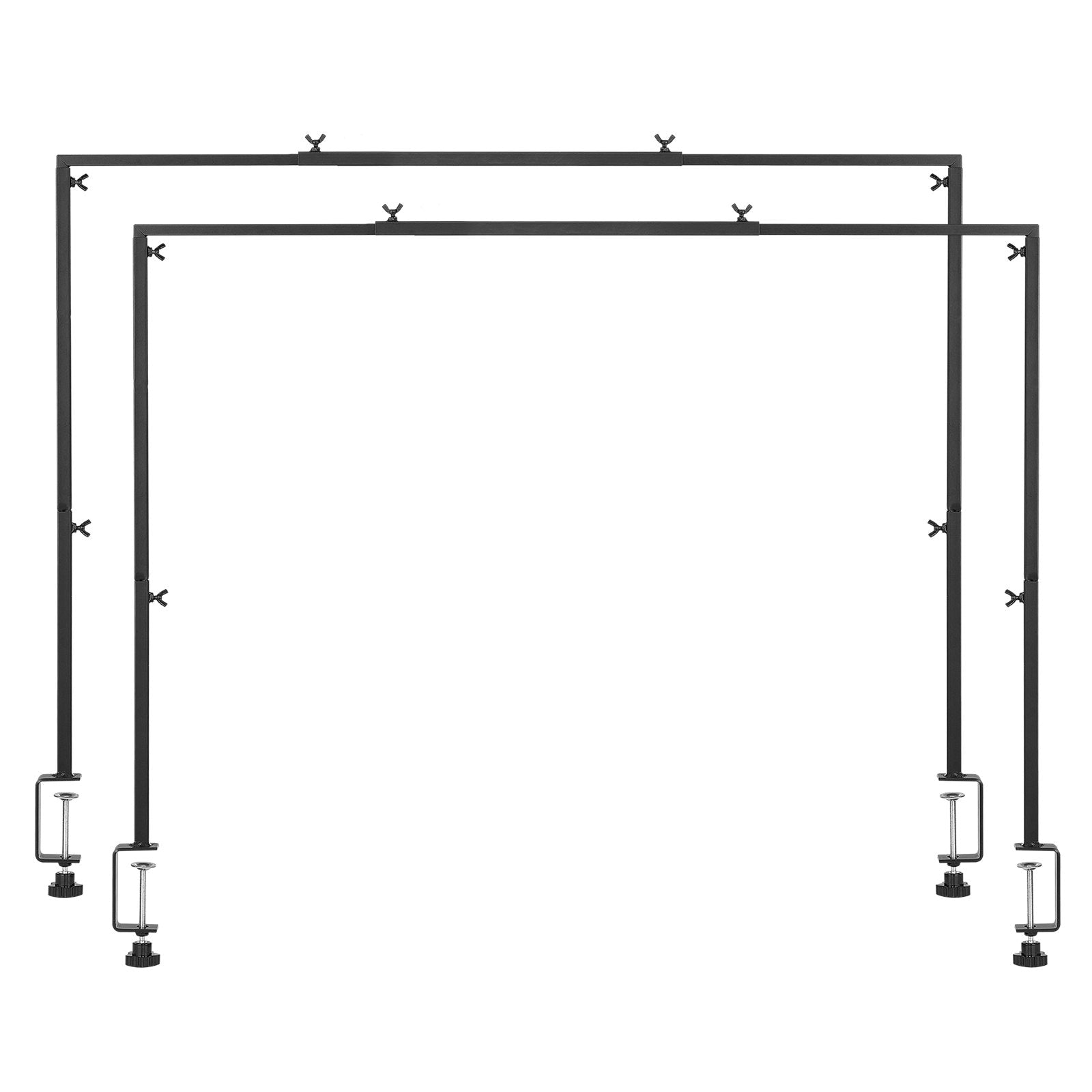 VEVOR Over The Table Rod Stand with Clamps, 13"-42" Tall & 28"-98" Length Adjustable, 2 Packs Table Arch Stand, Tabletop Balloon Arch Frame for Wedding Birthday Party Christmas Decorations, Black