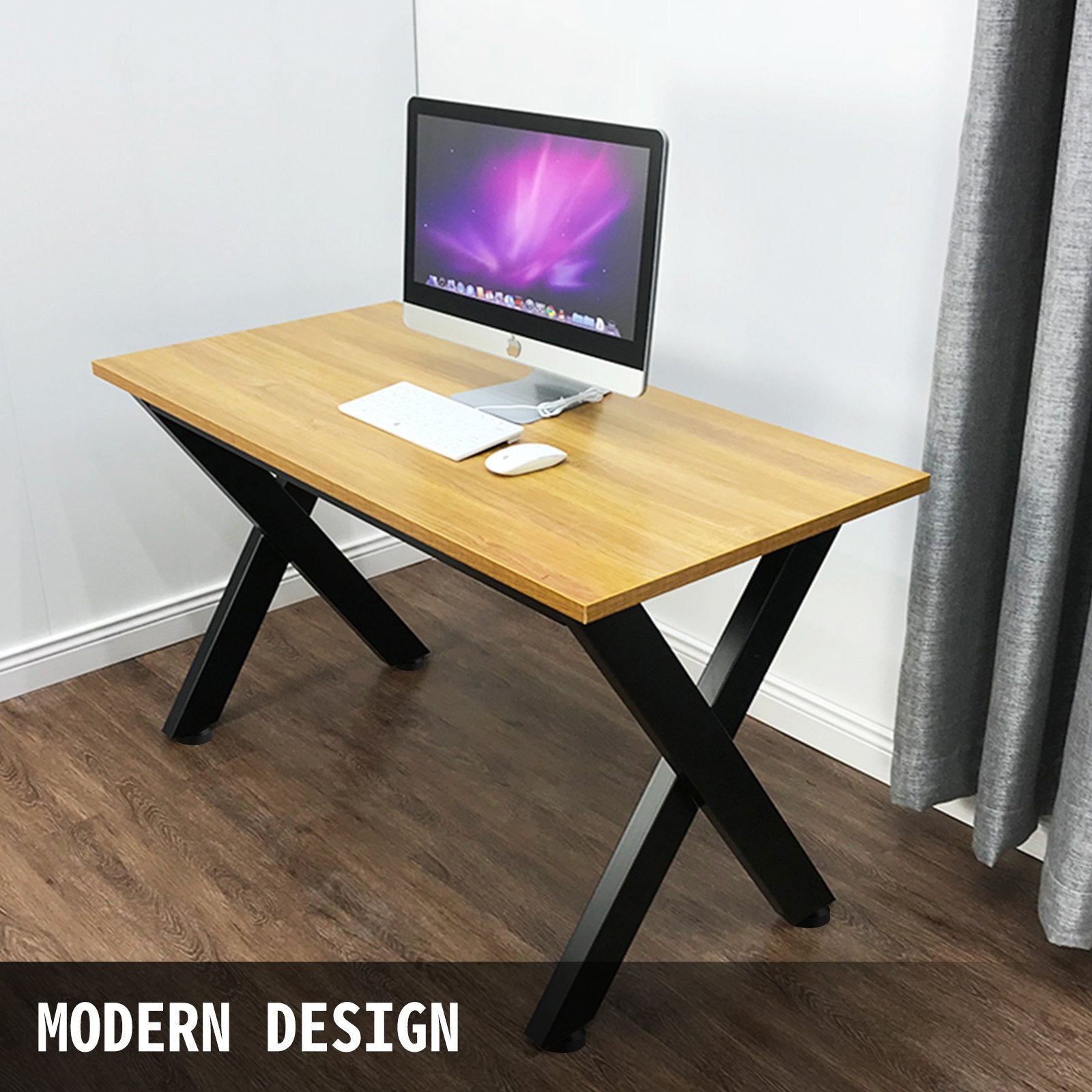 VEVOR Set of 2 Steel Table Legs, 72cm Height 79cm Wide Dining Table Legs, Heavy Duty 7.9cm Square Box Section X Frame Table Legs,72x79x7.9 cm Black Color Industrial Country Style Metal Dining Leg