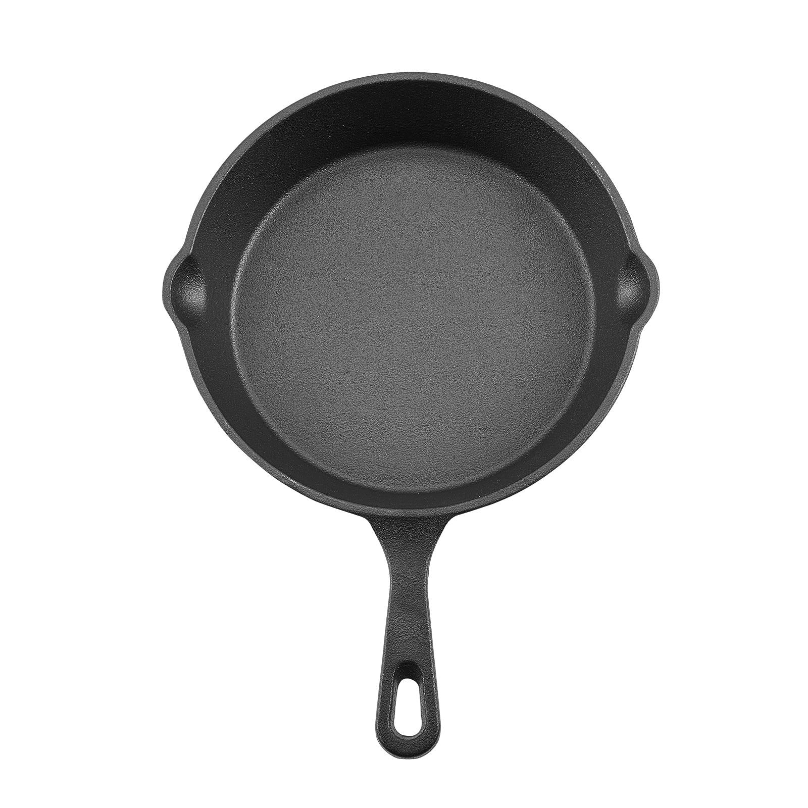 VEVOR Cast Iron Skillet, 3 Pcs Frying Pan Set 160, 220, 265 mm , Heavy-Duty Skillets with Heat-Resistant Handle, Pre-Seasoned Chef's Pan, Kitchen Cookware, for Oven, Gas, Electrical, Induction, Black