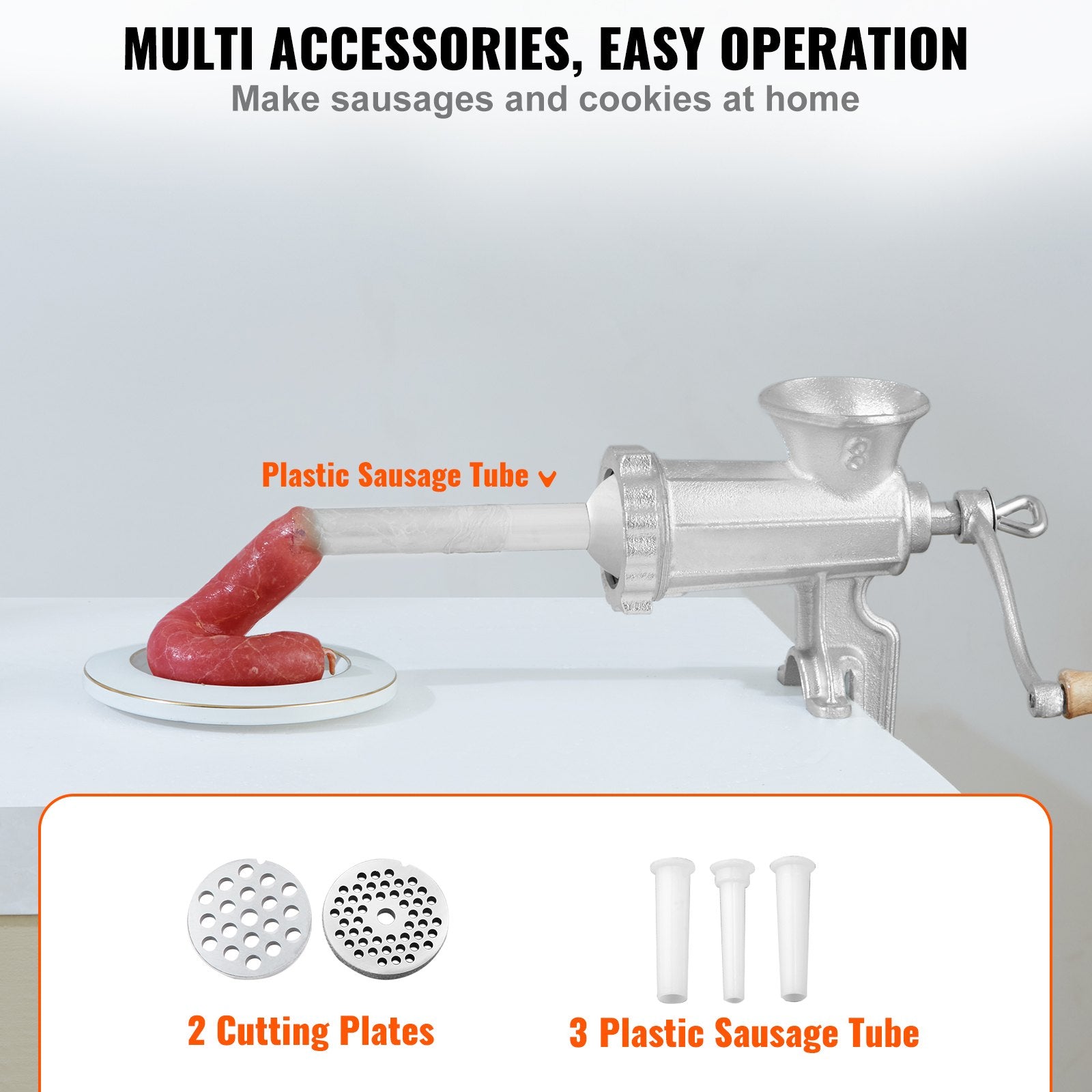 VEVOR Manual Meat Grinder Heavy Duty Cast Iron Meat Grinder & Steel Table Clamp