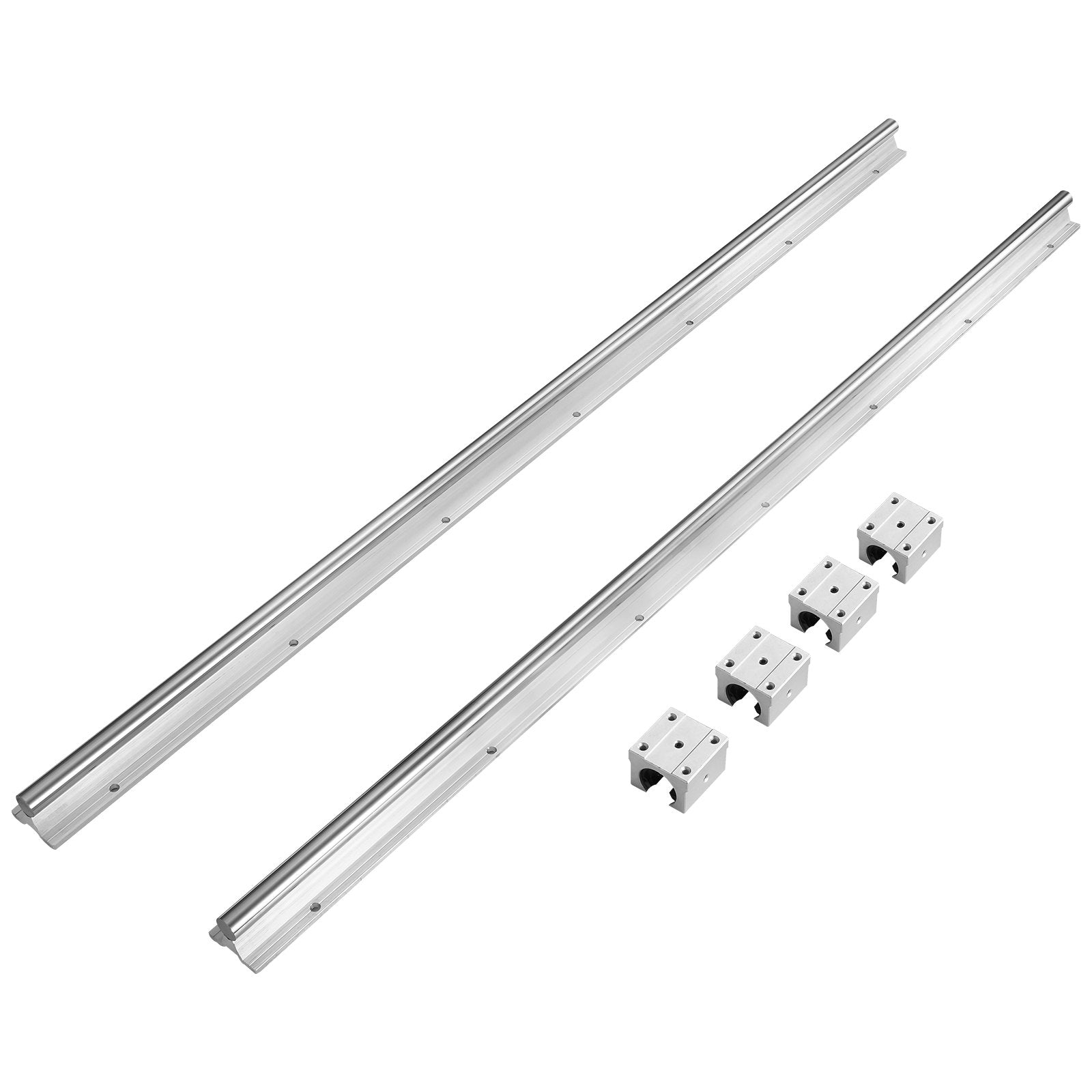 VEVOR Linear Guide Rail Set, SBR12 1000mm, 2 PCS 39.4 in/1000 mm SBR12 Guide Rails and 4 PCS SBR12UU Slide Blocks, Linear Rails and Bearings Kit for Automated Machines DIY Project CNC Router Machines