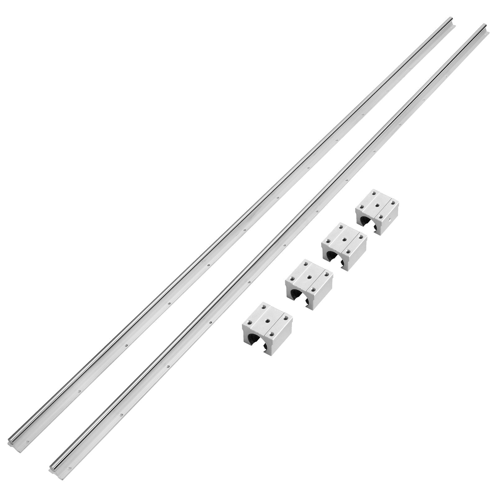 VEVOR Linear Guide Rail Set, SBR16 2000mm, 2 PCS 78.7 in/2000 mm SBR16 Guide Rails and 4 PCS SBR16UU Slide Blocks, Linear Rails and Bearings Kit for Automated Machines DIY Project CNC Router Machines