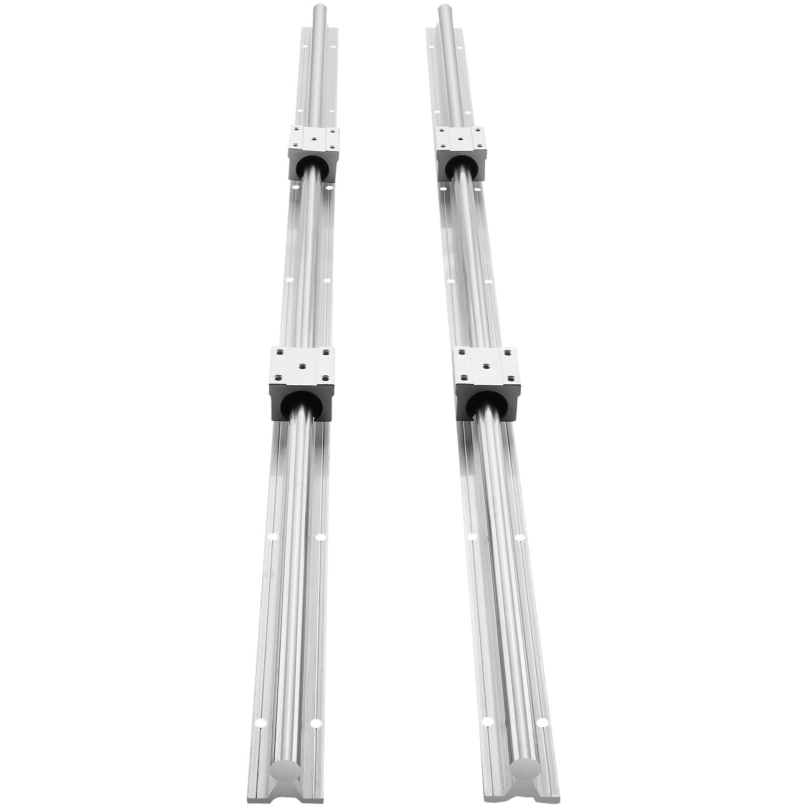 VEVOR Linear Guide Rail Set, SBR20 1000mm, 2 PCS 39.4 in/1000 mm SBR20 Guide Rails and 4 PCS SBR20UU Slide Blocks, Linear Rails and Bearings Kit for Automated Machines DIY Project CNC Router Machines