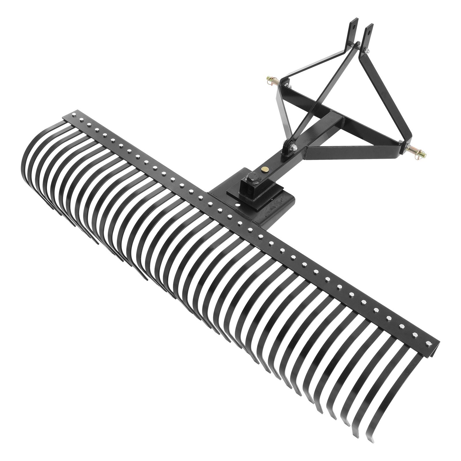 VEVOR Tow Behind Dethatcher, 1.8m Tow Dethatcher with 36 Steel Tines, 3-Point Lawn Dethatcher Rake with Attachments for Tractor, Landscape Rake for Garden, Farm, Grass