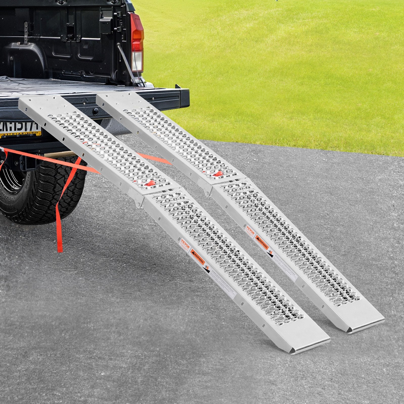 VEVOR Steel Ramps, 1000 lbs, 2Pcs Heavy-duty Ramps with Wider Ramp Surface, Universal Stable Loading Ramp with Handles, Fit for ATV, UTV, Motorcycle, Electric Bicycle, etc.