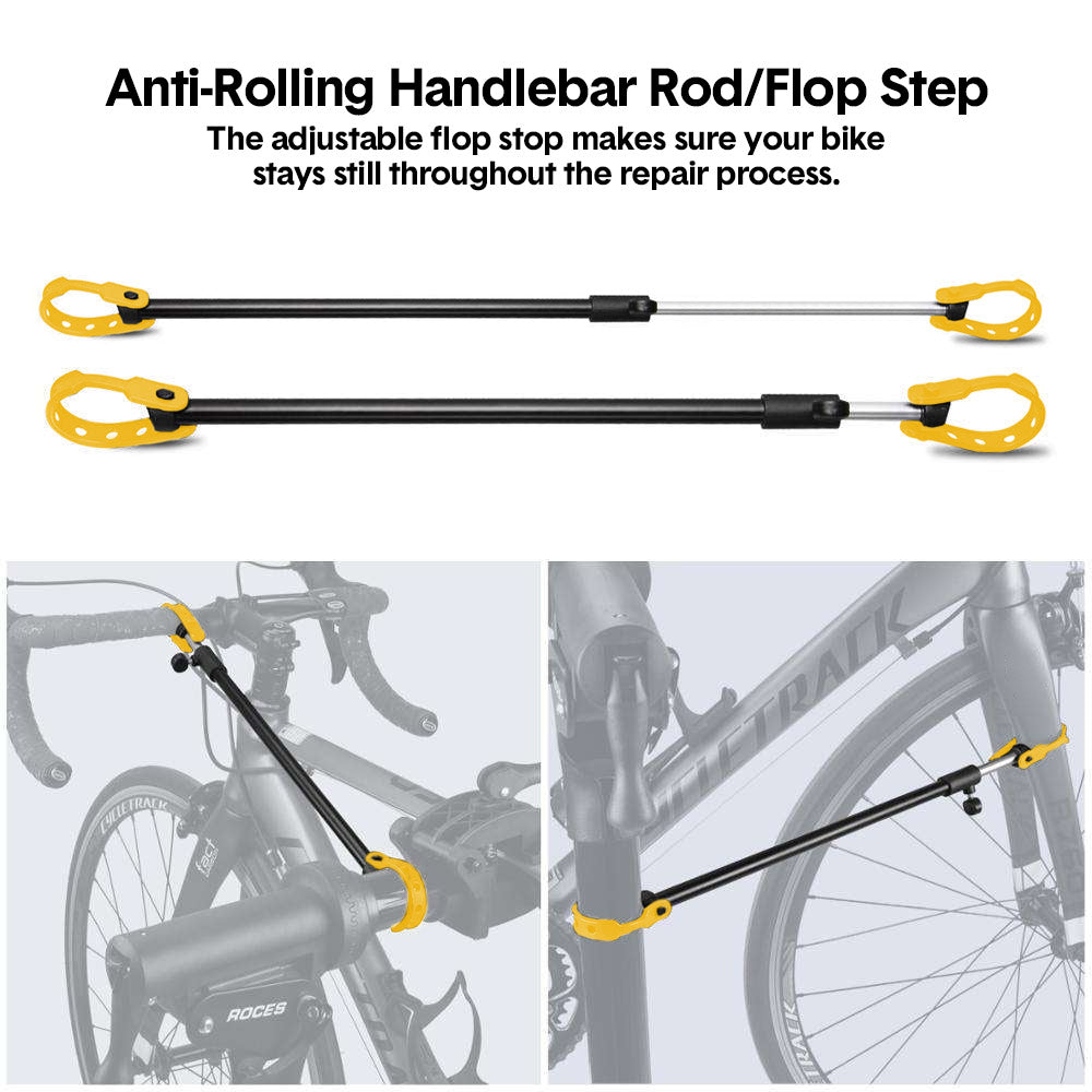 Bike Repair Rack 360 Rotating 40 to 63Inch Height Adjustable Home Bicycle Mechanic Stand Anti-Slip Foldable Maintenance Stand with Tool Tray Max Load 60lbs