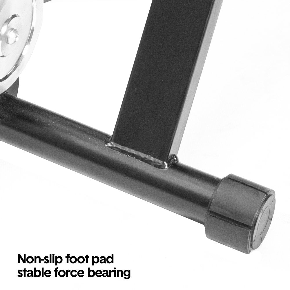 Portable Indoor Exercise Bike Trainer Stand Stationary Bicycle Training Stand Magnetic 6 Level Resistance For Indoor Riding with Noise Reduction Wheel