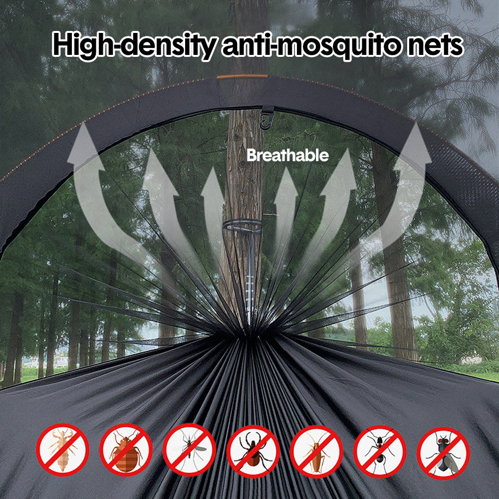Hammock Tent Outdoor Double Portable Multi-Functional Waterproof Hammock Parachute Camping Hanging Bed 270x140cm with Anti Mosquito Net and Storage Bag