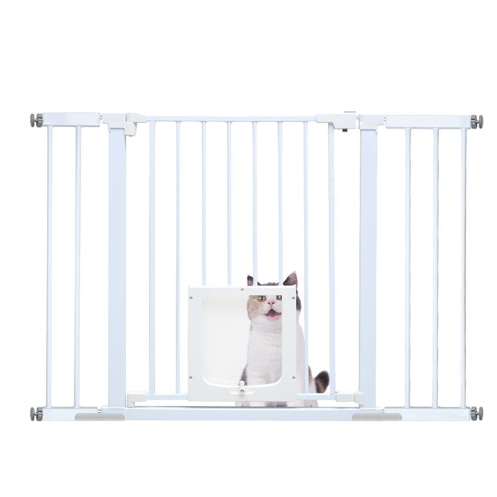 Alston 76cm Tall Baby Pet Security Gate Safety Adjustable Width with Cat Door for House Doorways Stairs Guard Extension Part Width 12cm/24cm Wall Mount