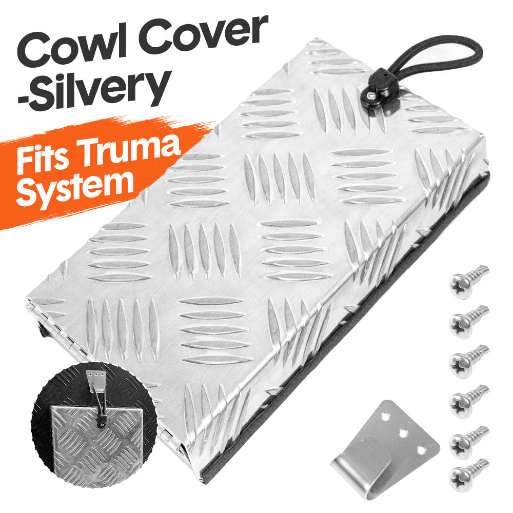 Truma Cowl Cover Silver Universal Aluminum Checker Plate External Flue Vent Spraying Console Replacement Part Fits Truma Water Heater 27x15x4cm