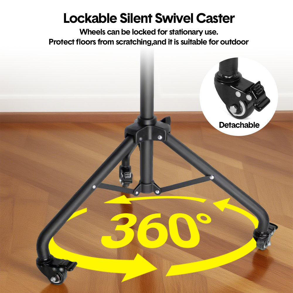 Mobile Laptop Tripod Stand 11-16 Inch on Wheels 82-170cm Height Adjustable Projector Stand Portable Stand with Gooseneck Phone Holder for Home Office