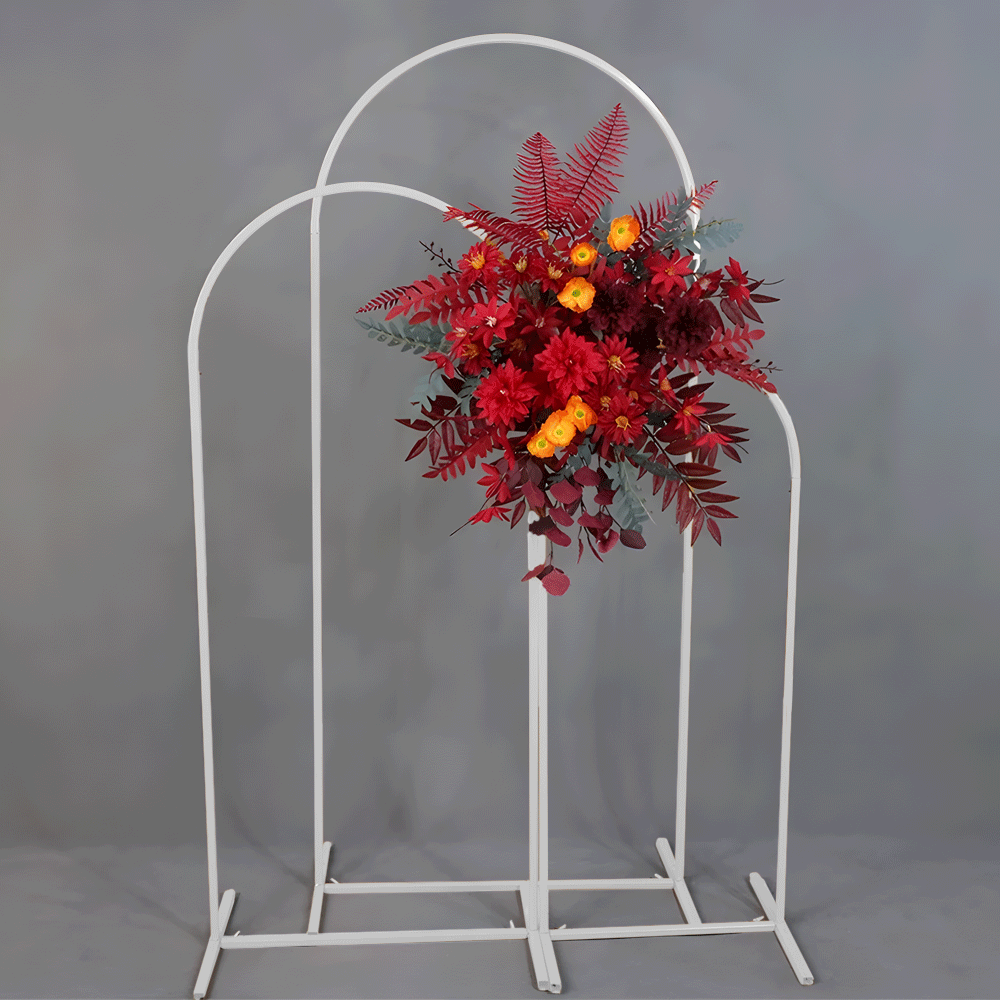 Metal Arch Backdrop White Stand Wedding Arch Stand Set of 3 6FT/5FT/4FT Square Arched Frame for Outdoor Birthday Party Ceremony