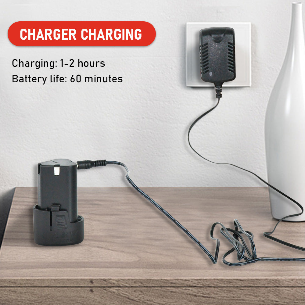 Cordless Electric Ratchet Wrench Set 12V Power Electric Ratchet Wrench 3/8inch 400 RPM Variable Speed with Sockets Two 2000mAh Batteries and Charger