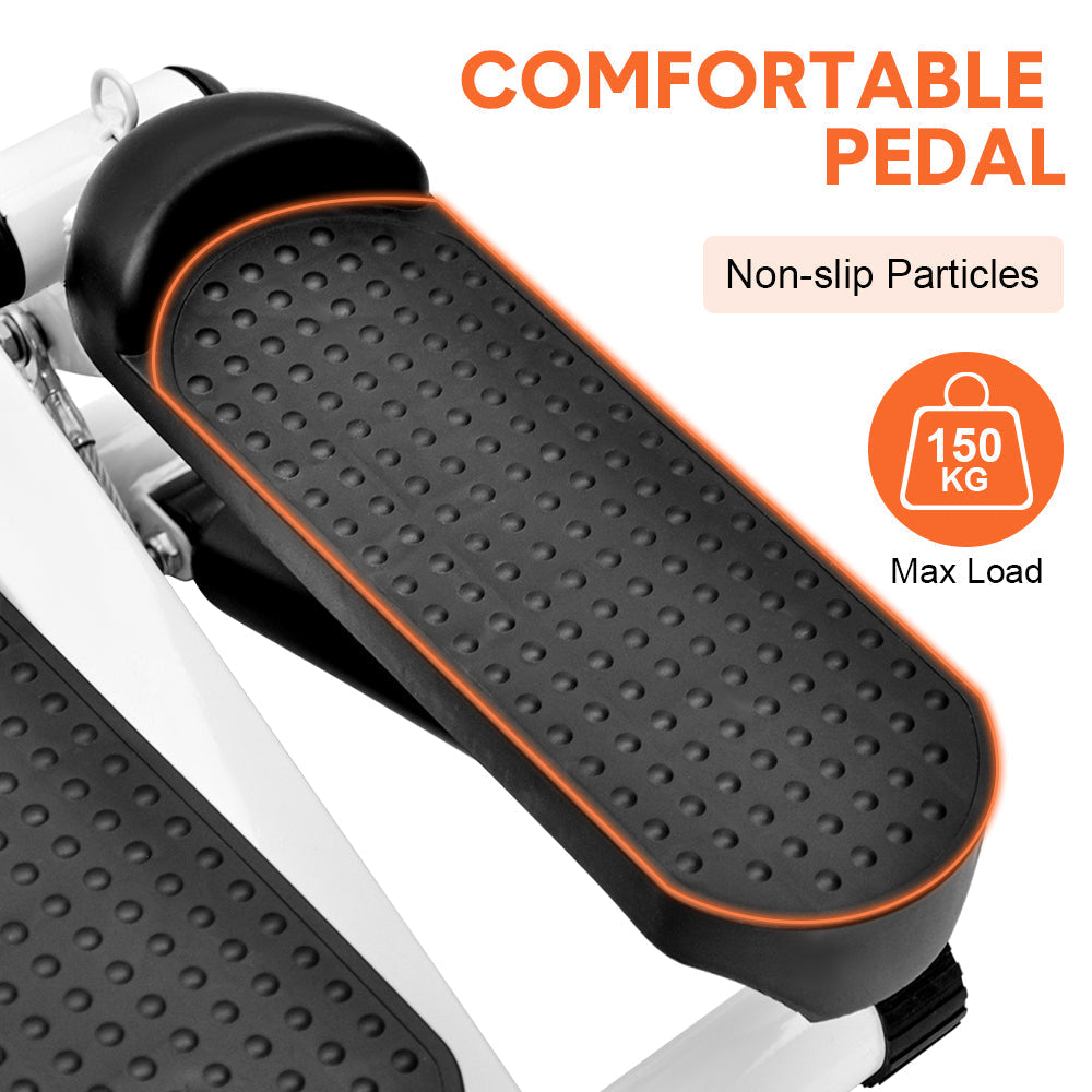 Mini Stepper Home Office Stair Stepper Machine with Resistance Bands and LCD Monitor for Full Body Workout Cardio Exercises Calves Trainer Calf Stretch