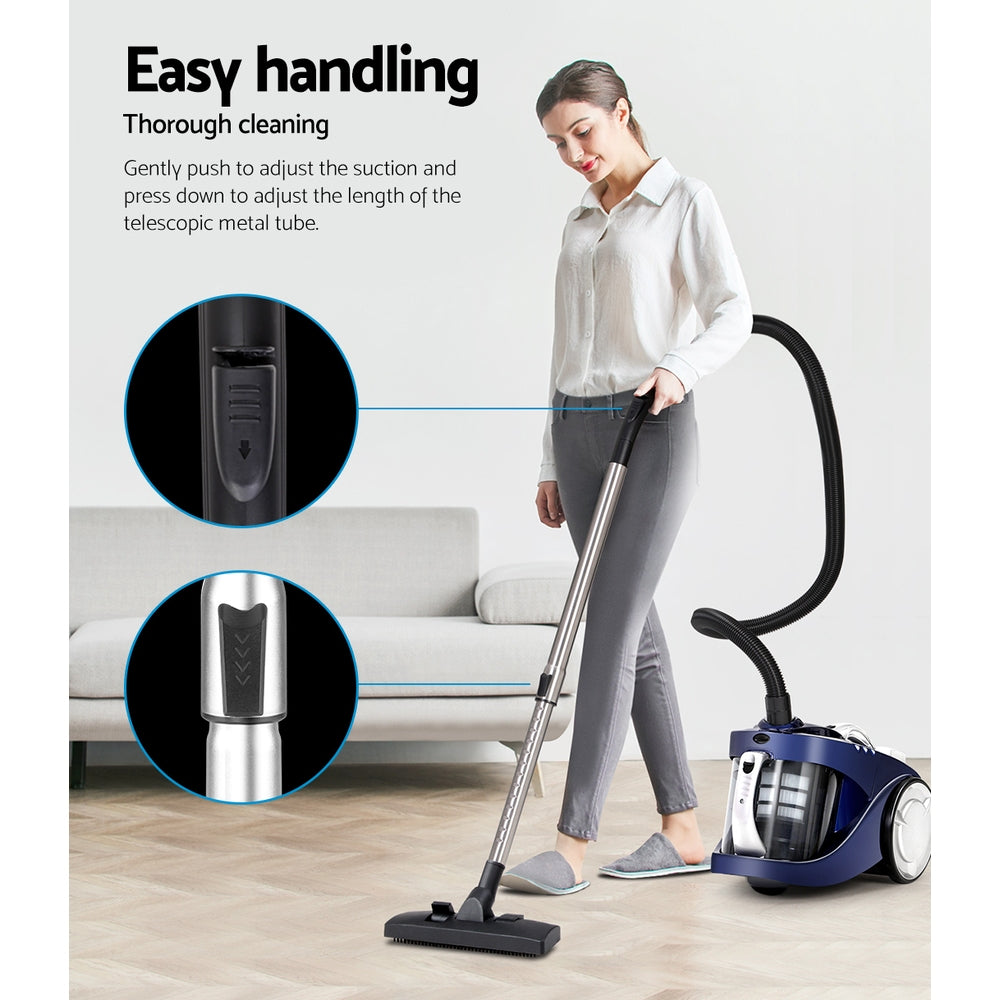 Devanti 2200W Bagless Vacuum Cleaner Blue HEPA Filter