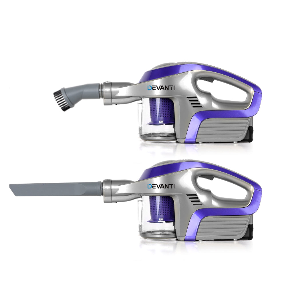 Devanti 150W Cordless Stick Vacuum Cleaner Bagless Purple
