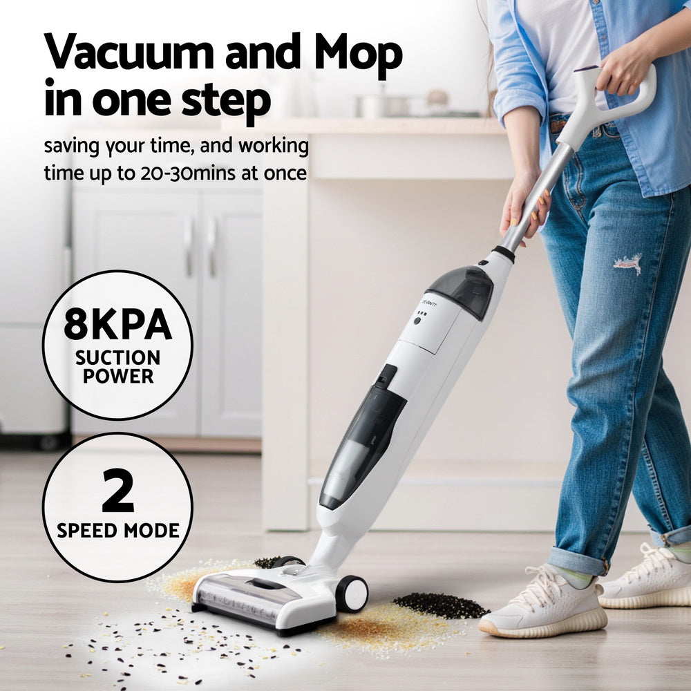 Devanti 200W Cordless Wet-Dry Stick Vacuum Cleaner White/Grey
