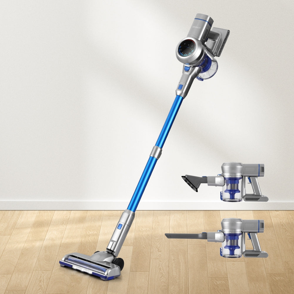 Devanti 300W Cordless Stick Vacuum Cleaner Self-Standing Blue