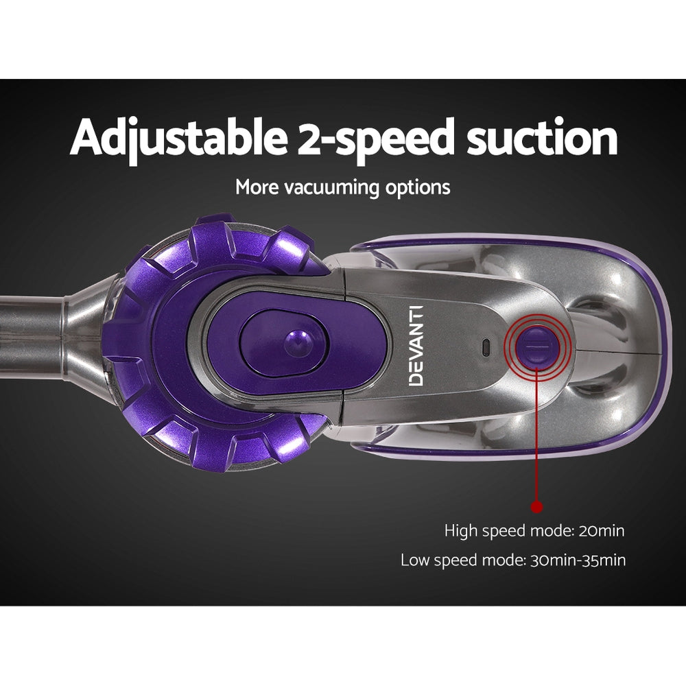 Devanti 150W Cordless Stick Vacuum Cleaner Purple