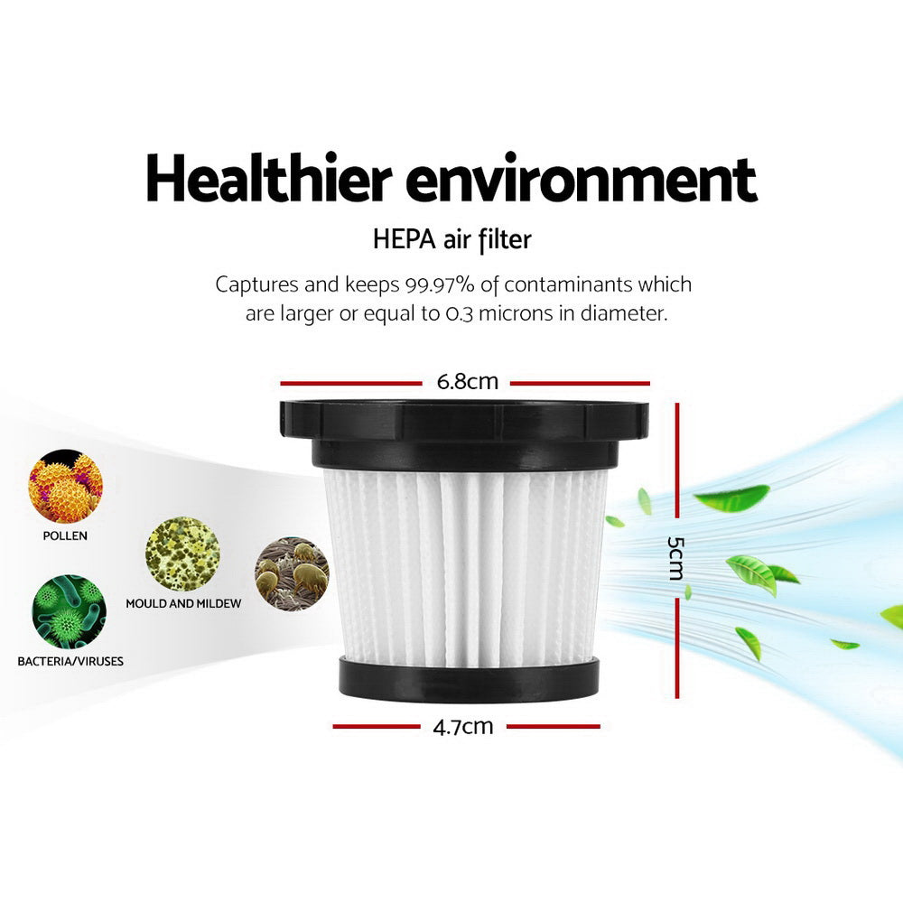 Devanti 3-Pack HEPA Filters for 150W Cordless Vacuum Cleaners