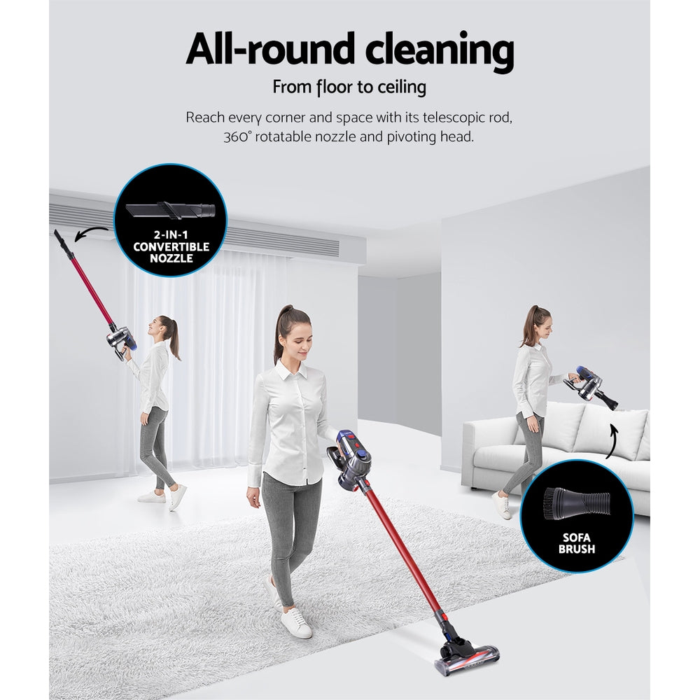 Devanti 150W Stick Vacuum Cleaner HEPA Filter Red