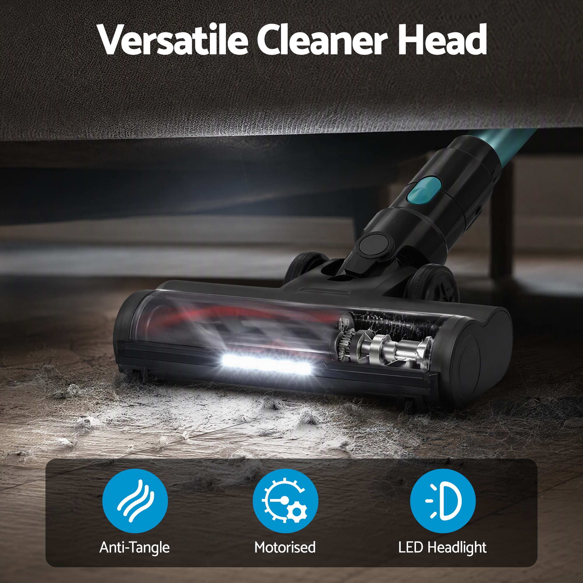 DEVANTI 30000Pa Cordless Stick Vacuum Cleaner 4-in-1 Handheld Vac, Green