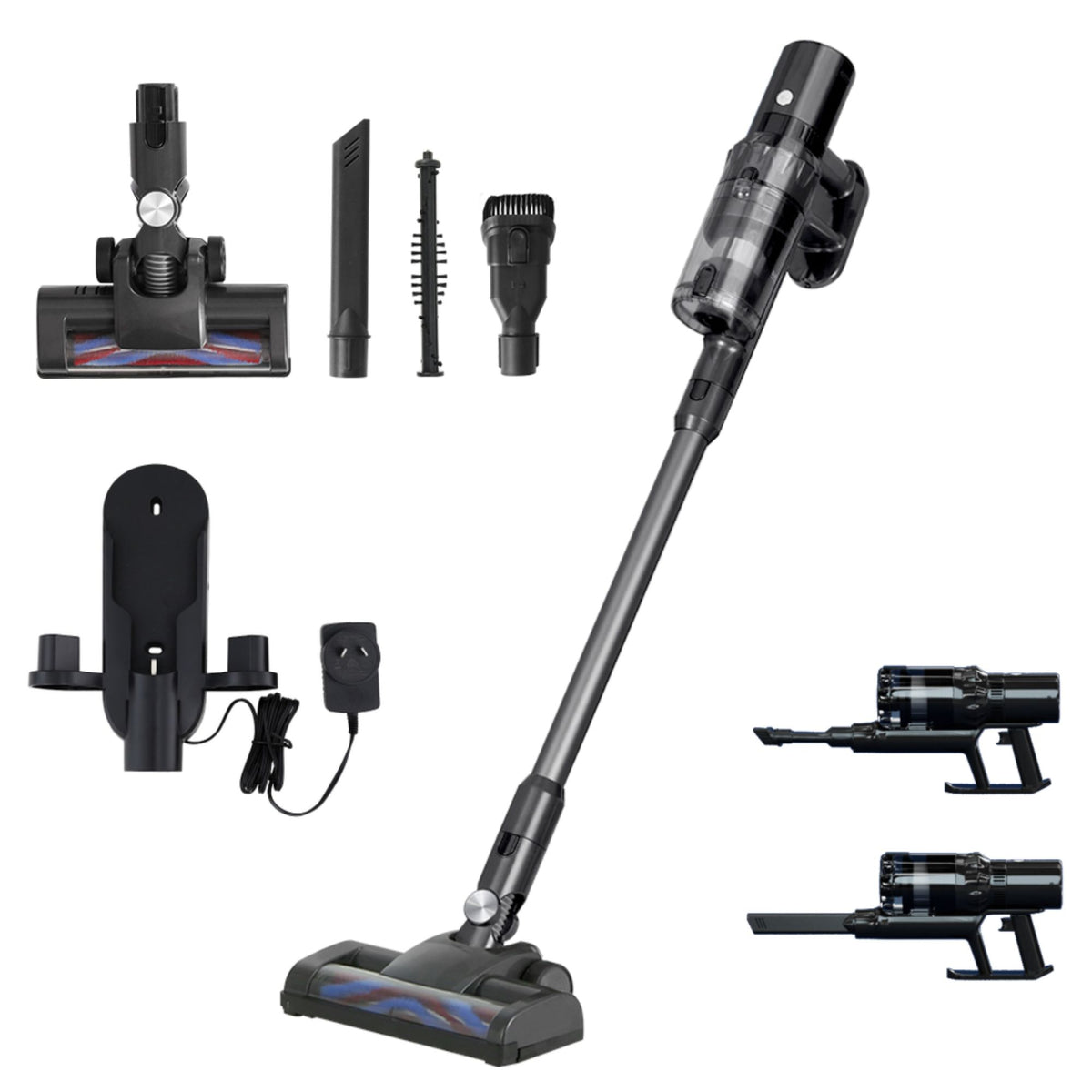 Devanti Stick Vacuum Cleaner Cordless Brushless 350W Grey