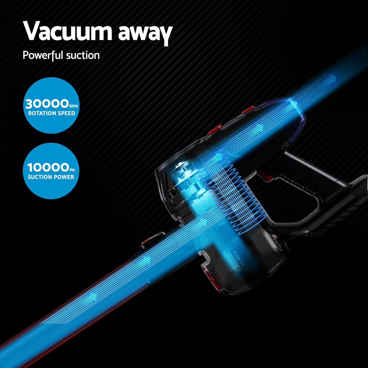 Devanti 150W Cordless Stick Vacuum Cleaner Bagless Red