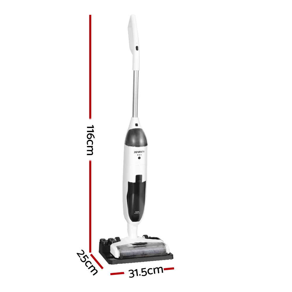 Devanti 250W Cordless Wet Dry Stick Vacuum Cleaner White/Grey