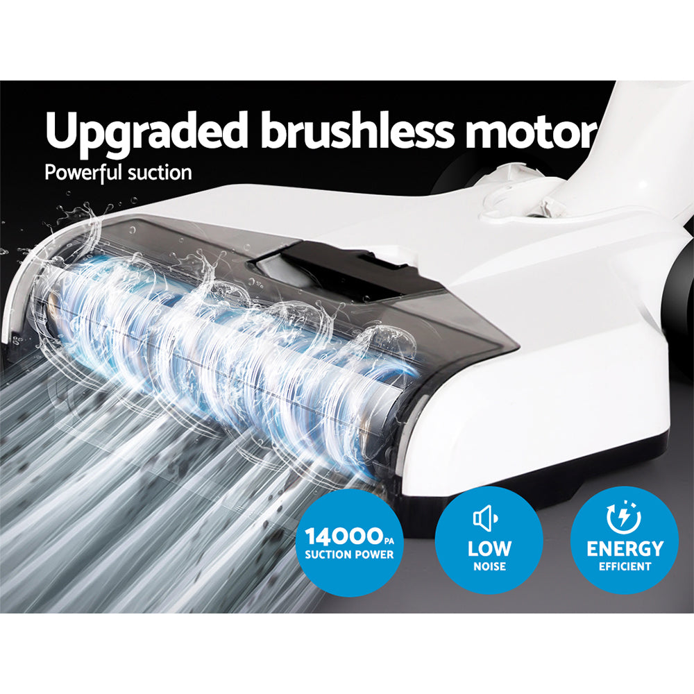 Devanti 250W Cordless Wet Dry Stick Vacuum Cleaner White/Grey
