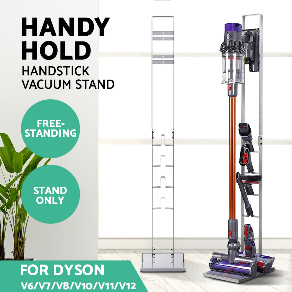 Freestanding Cast Iron Vacuum Stand Silver for Dyson V6-V11