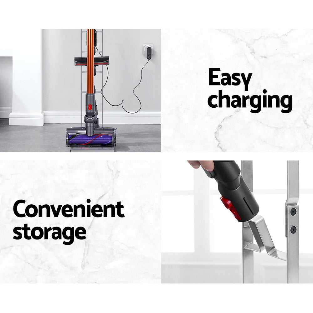 Freestanding Cast Iron Vacuum Stand Silver for Dyson V6-V11
