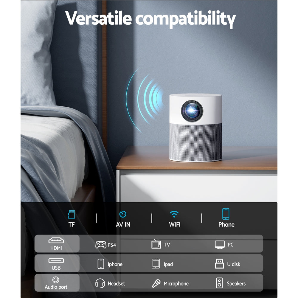 Devanti 1080P Portable Mini Projector WiFi Home Theatre HDMI