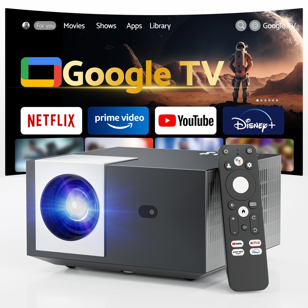 Devanti 4K 1080P Home Cinema Projector Google TV 5G WiFi