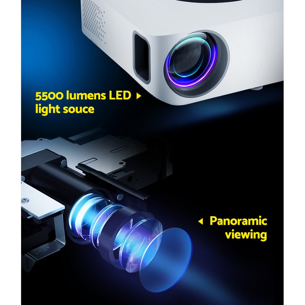 Devanti 1080P Home Theatre Projector Bluetooth WiFi HDMI Touch Screen