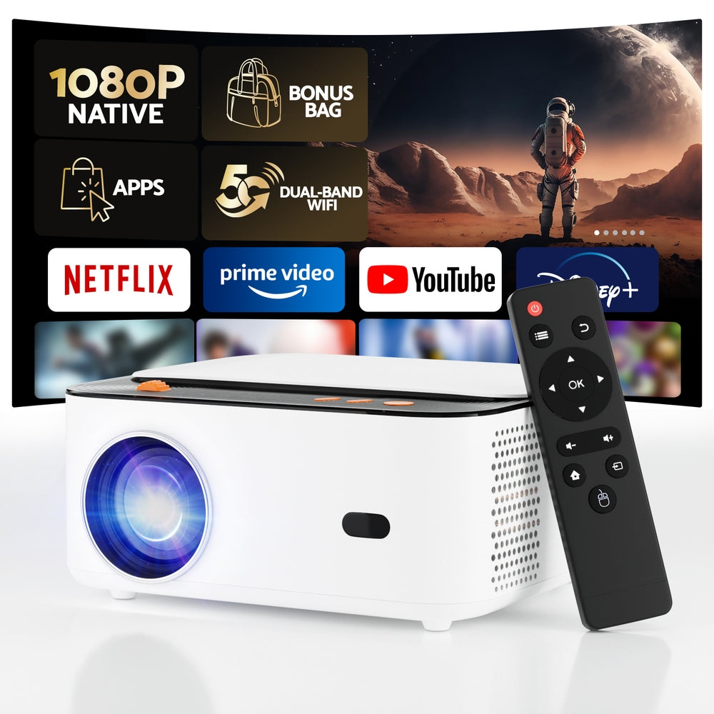 Devanti 4K 1080P Home Cinema Projector Android 5G WiFi