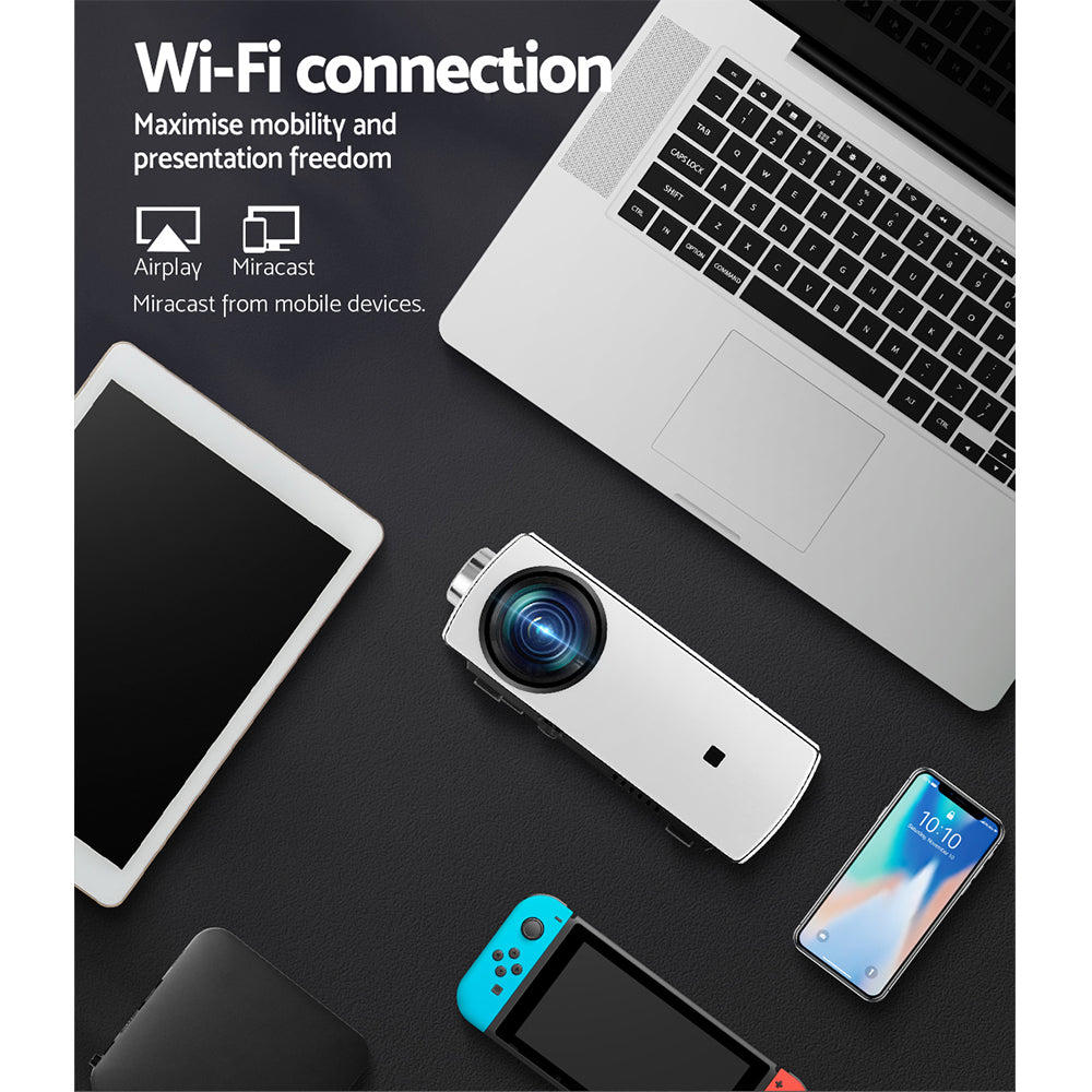 Devanti Portable HD 1080P Mini Video Projector Wi-Fi USB HDMI