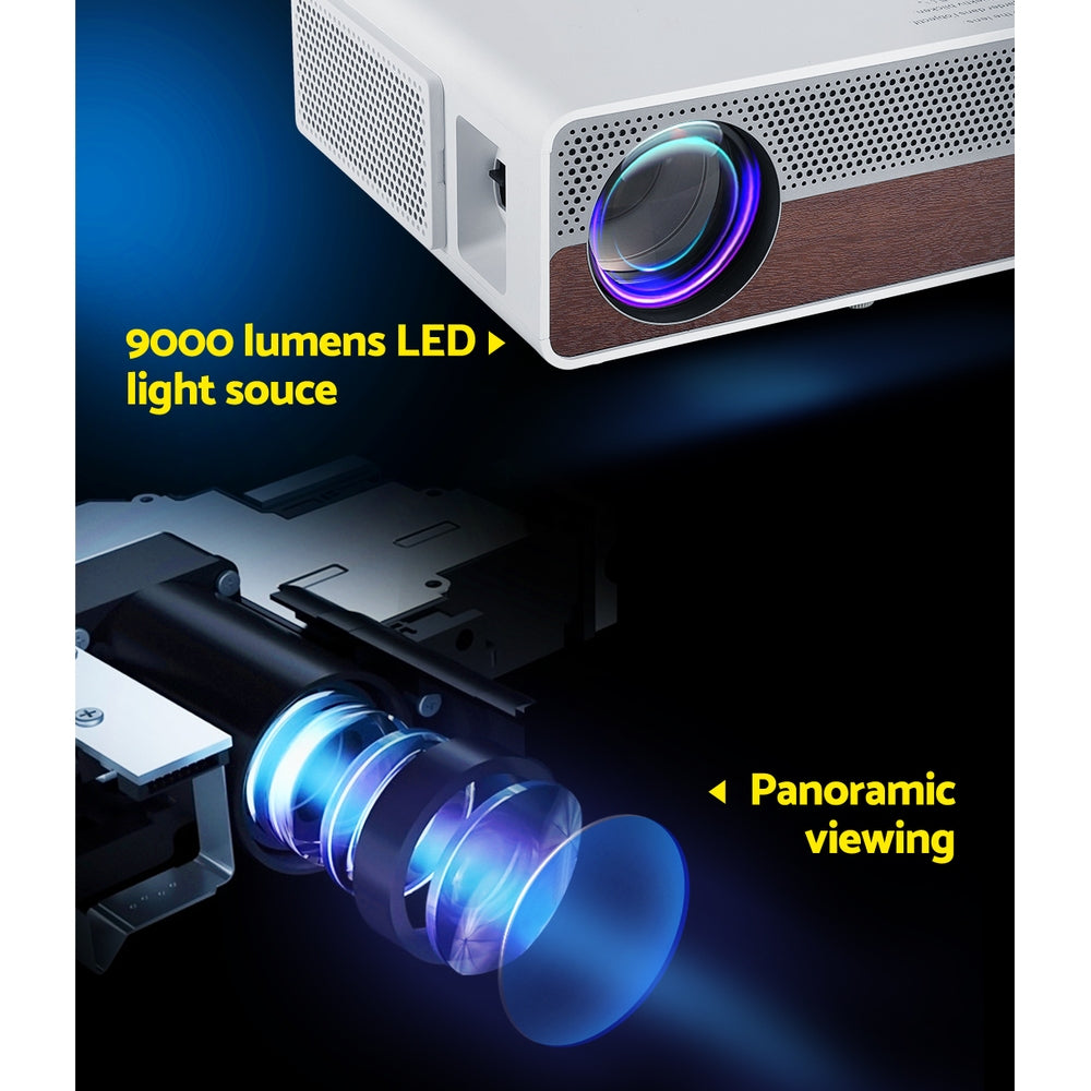 Devanti 4K Portable Video Projector Home Theatre WiFi HDMI 1080P