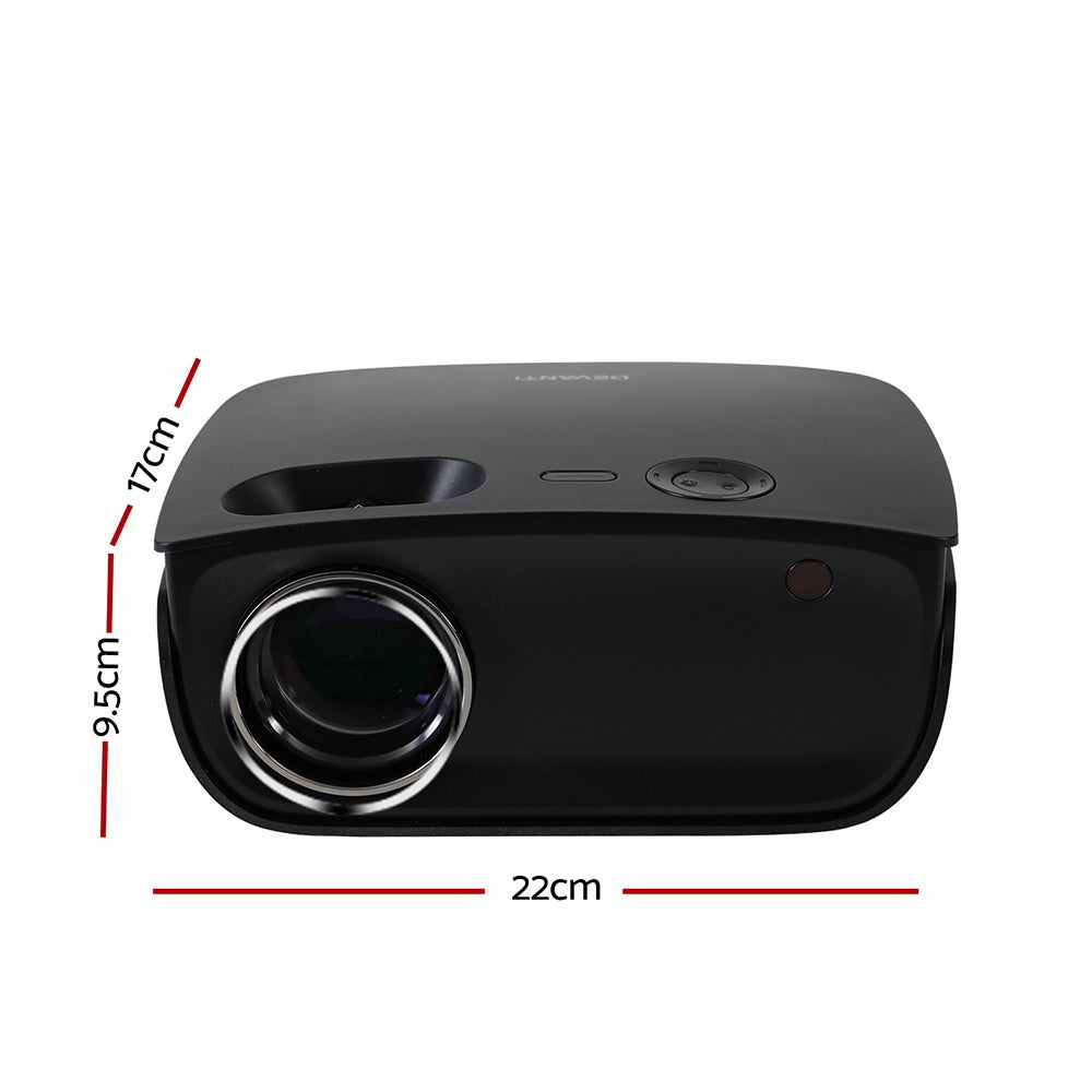 Devanti Mini Video Projector 1080P WiFi HDMI Black