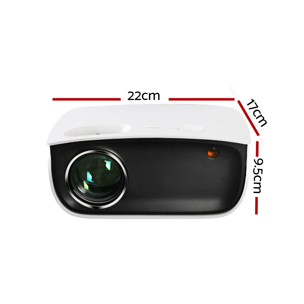 Devanti Mini Video Projector 1080P Wi-Fi Home Theatre HDMI White