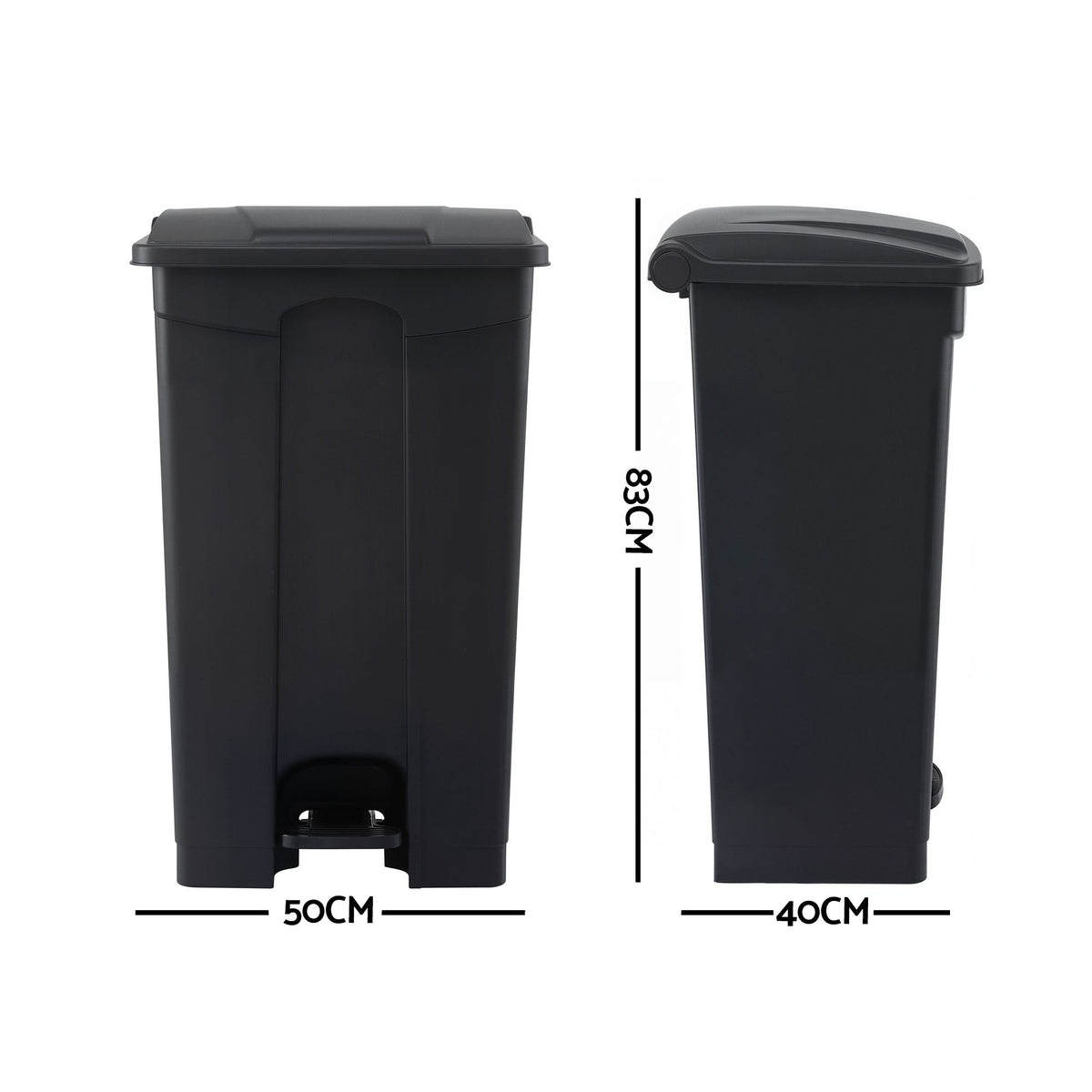 Artiss Rubbish Bin Garden 87L Large Pedal Plastic Indoor Outdoor Black