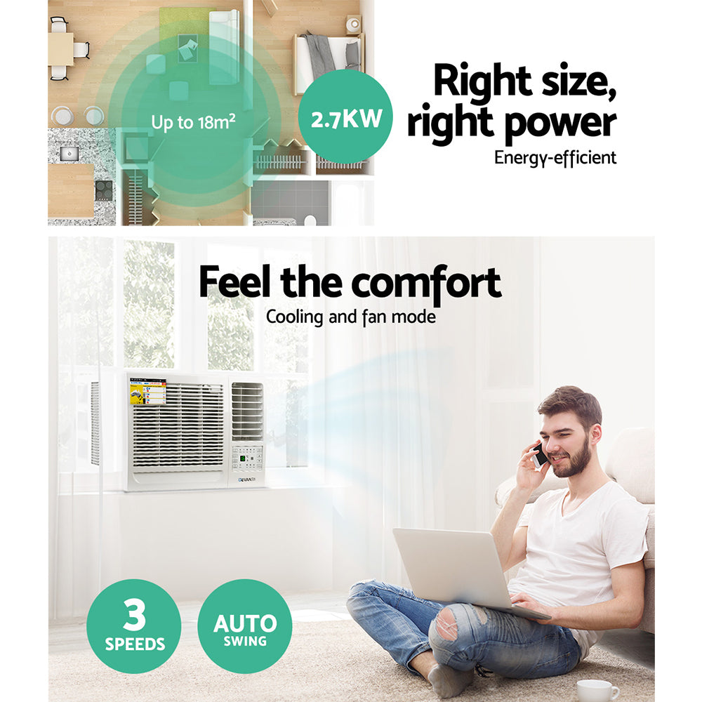 Devanti 2.7kW Window Air Conditioner White