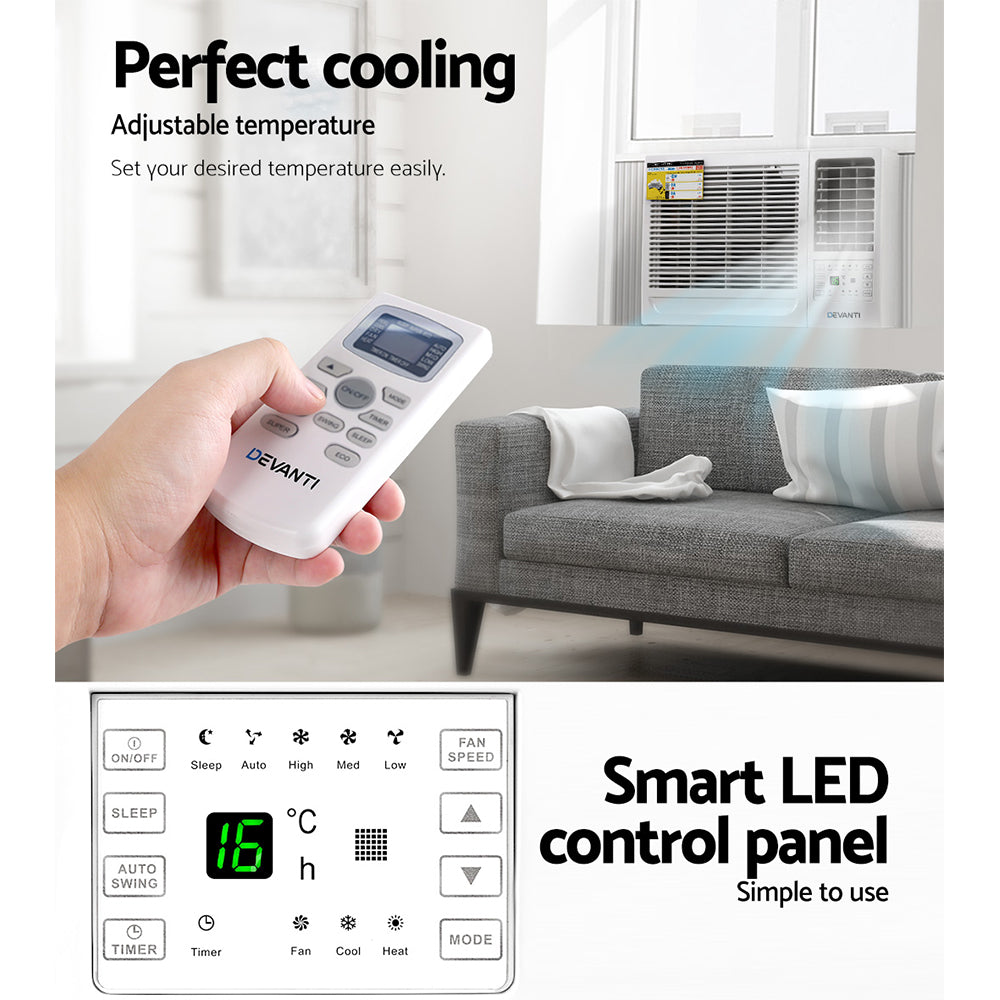 Devanti 2.7kW Window Air Conditioner White