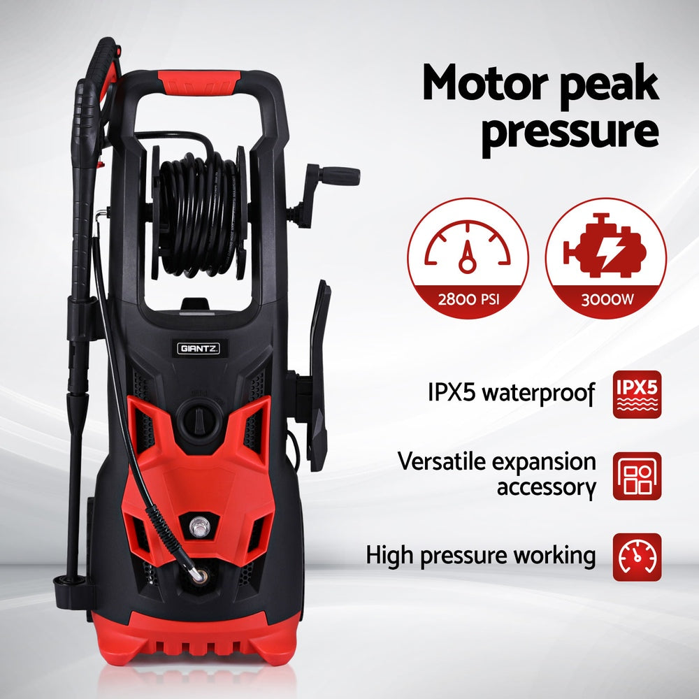 Giantz 2800PSI Electric Pressure Washer 30m Hose Gurney