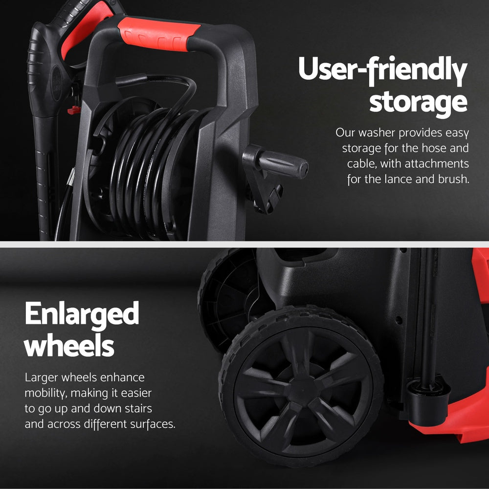Giantz 2800PSI Electric Pressure Washer 30m Hose Gurney