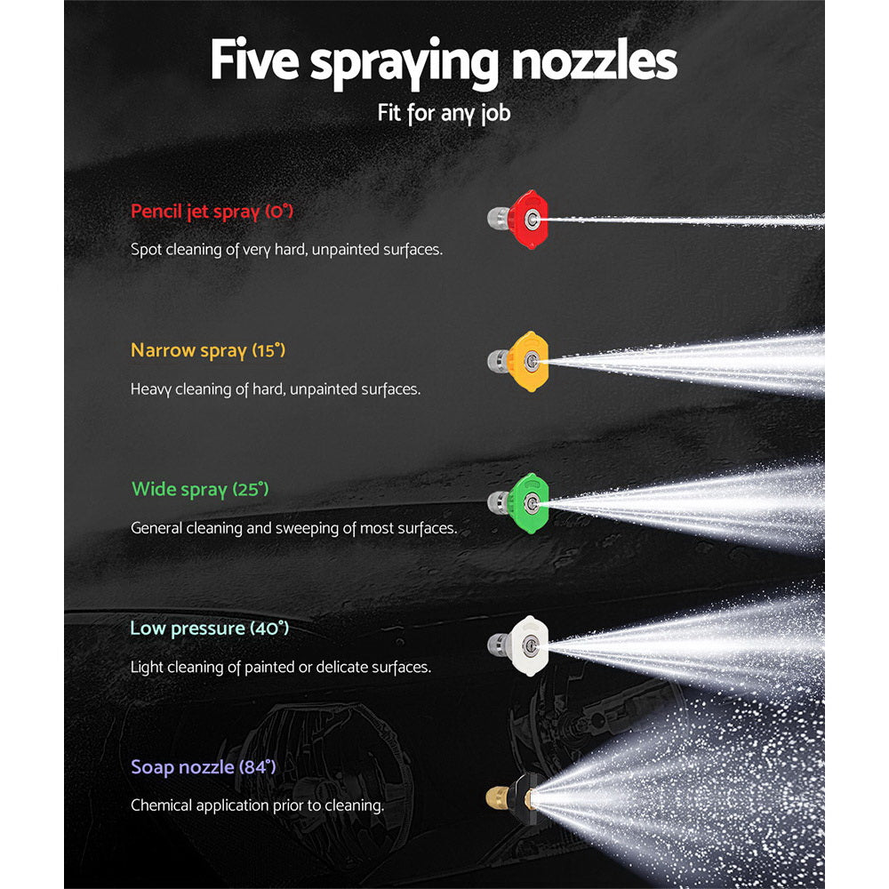 Giantz Petrol High Pressure Cleaner 20M Hose Black