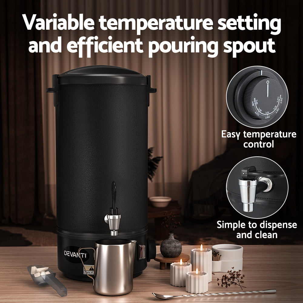 10L Electric Wax Melter, Safety Features, Stainless Steel - Devanti