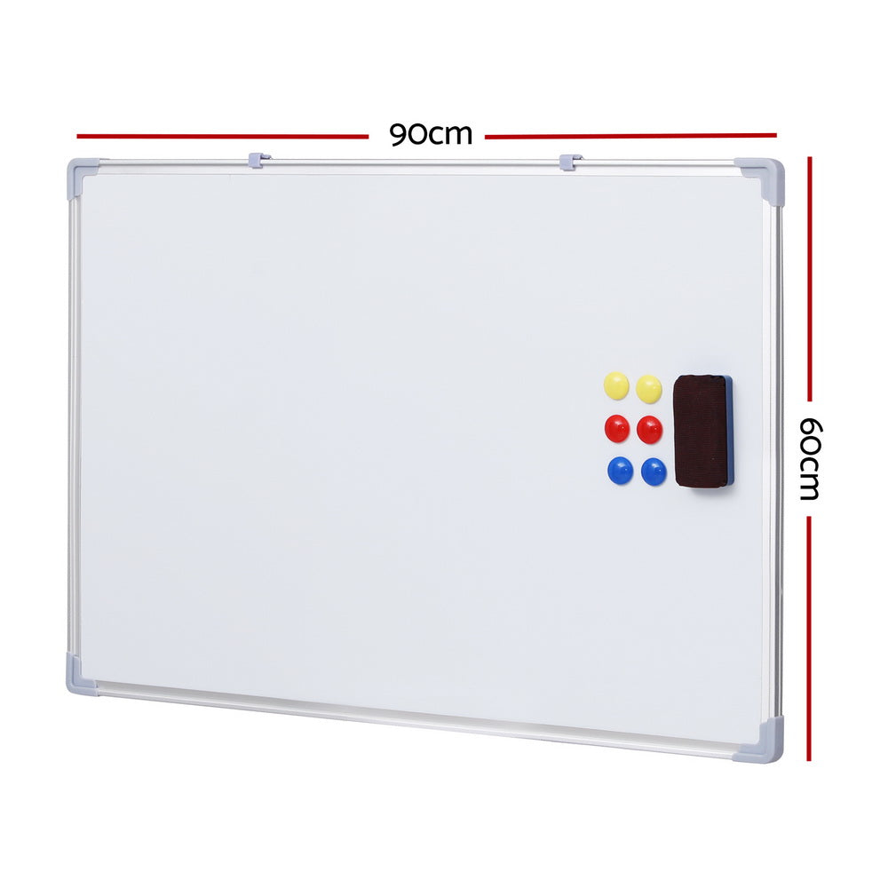 Magnetic Whiteboard 60x90cm Double-Sided Erase Board with Tray for Home Office School